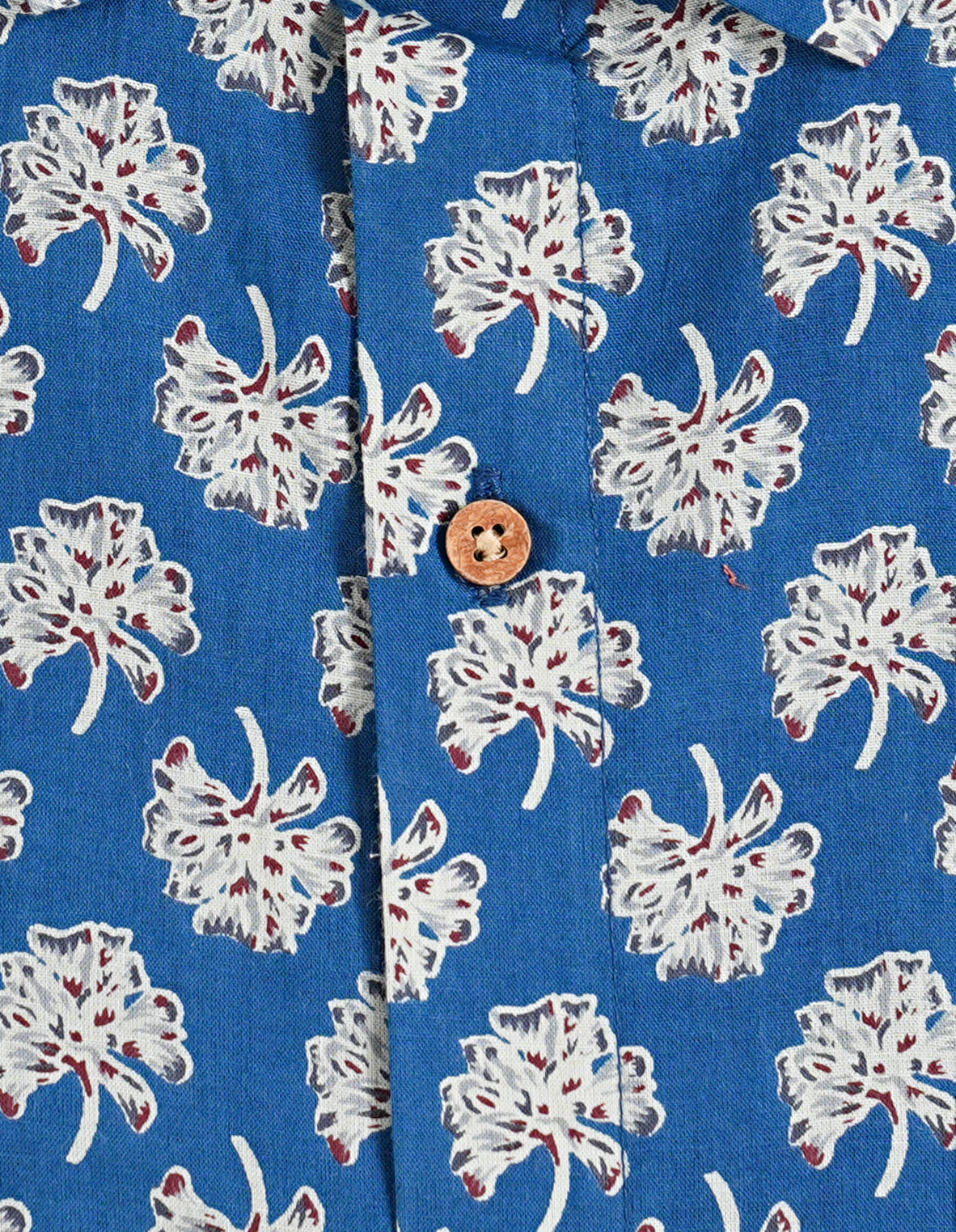 Printed Perfection - Blue Shirt with Floral Pattern