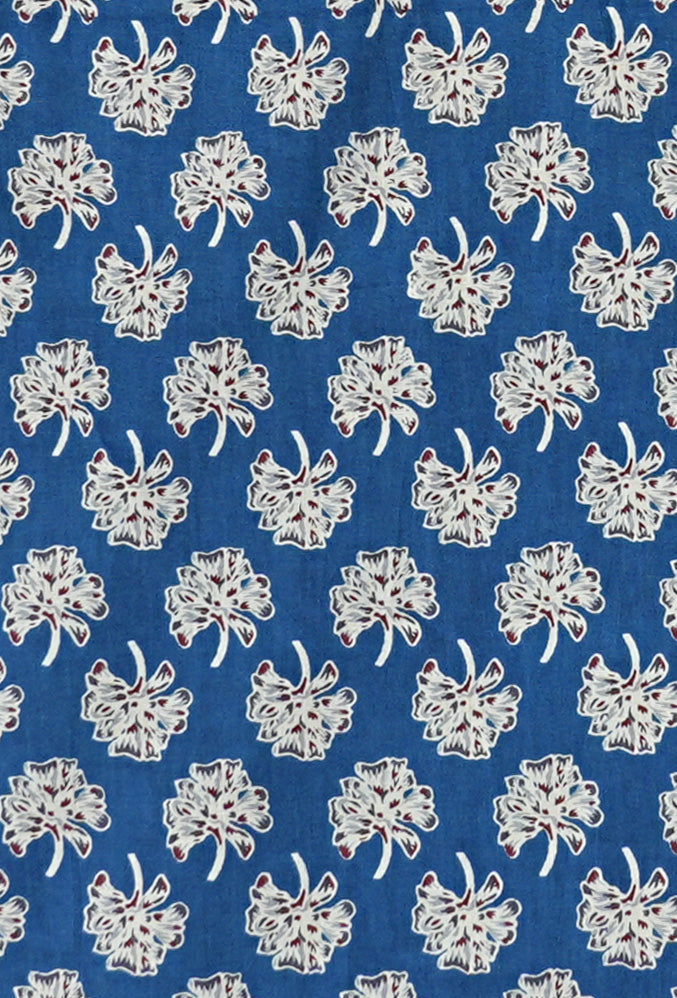 Printed Perfection - Blue Shirt with Floral Pattern