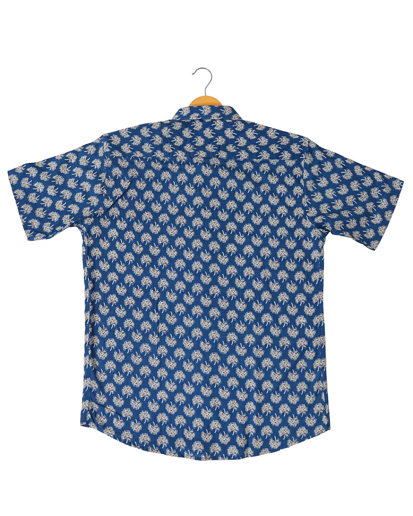 Printed Perfection - Blue Shirt with Floral Pattern