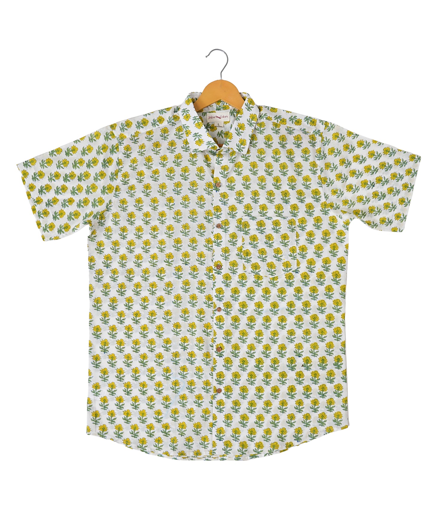 Sunshine in Fabric - Yellow Floral Motif Shirt
