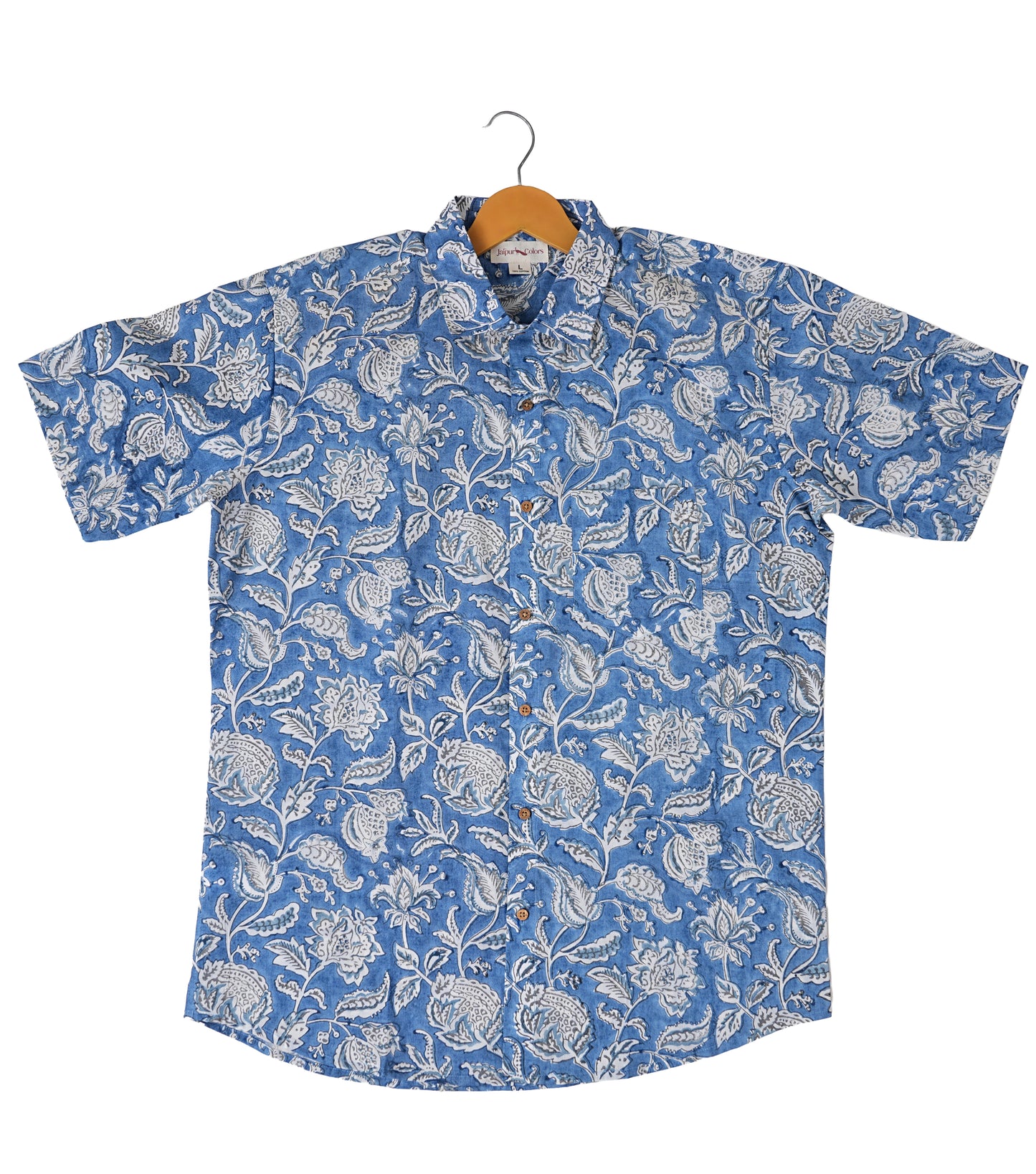 Make a Statement - Blue Floral Pattern Shirt