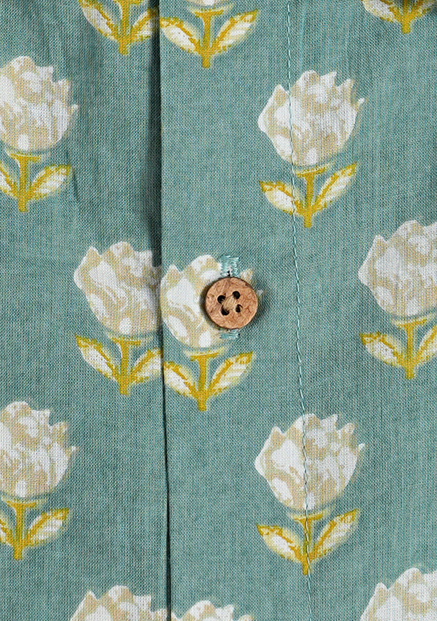 Nature's Beauty - Green Floral Shirt