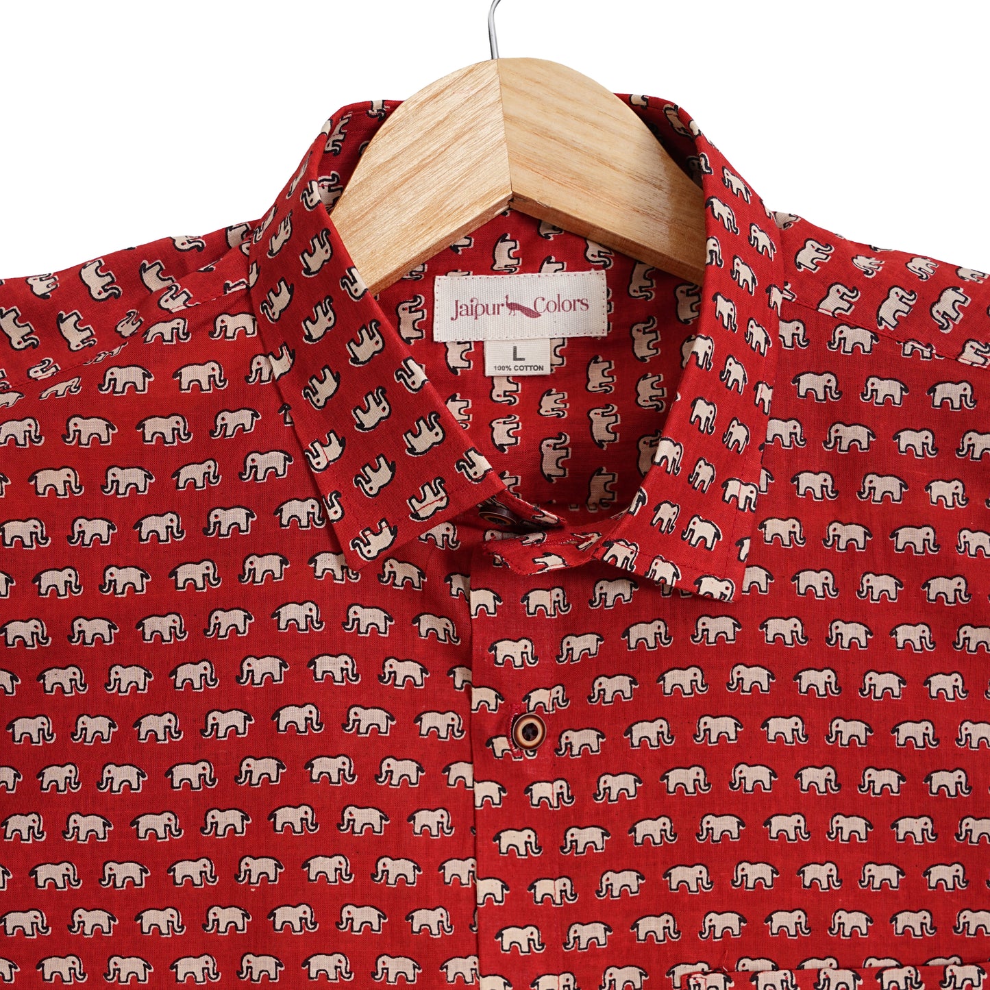 Cherry Bloom Magic Half-Sleeves Shirt - Elephant Print