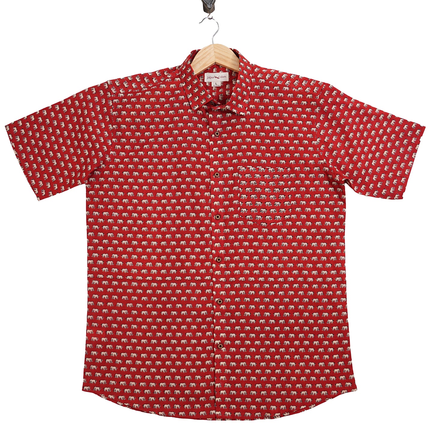 Cherry Bloom Magic Half-Sleeves Shirt - Elephant Print