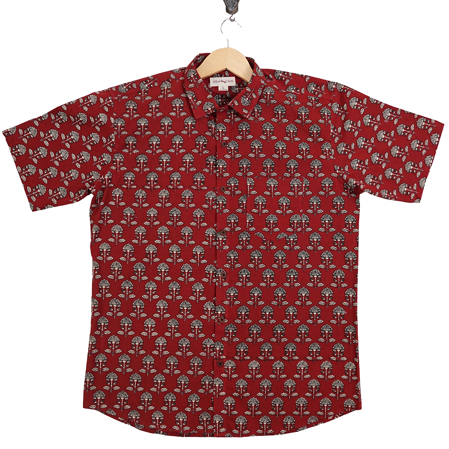 Raging Red & Blossom Half-Sleeves Shirt
