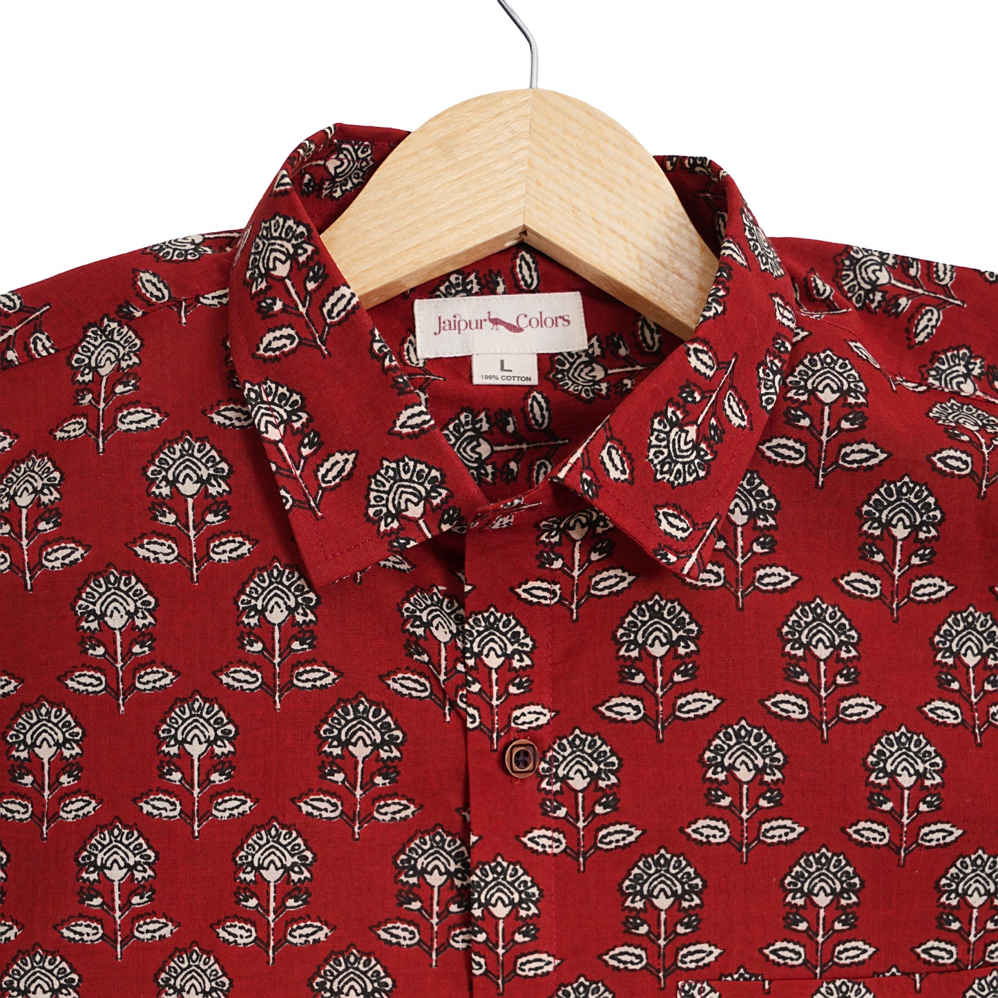 Raging Red & Blossom Half-Sleeves Shirt