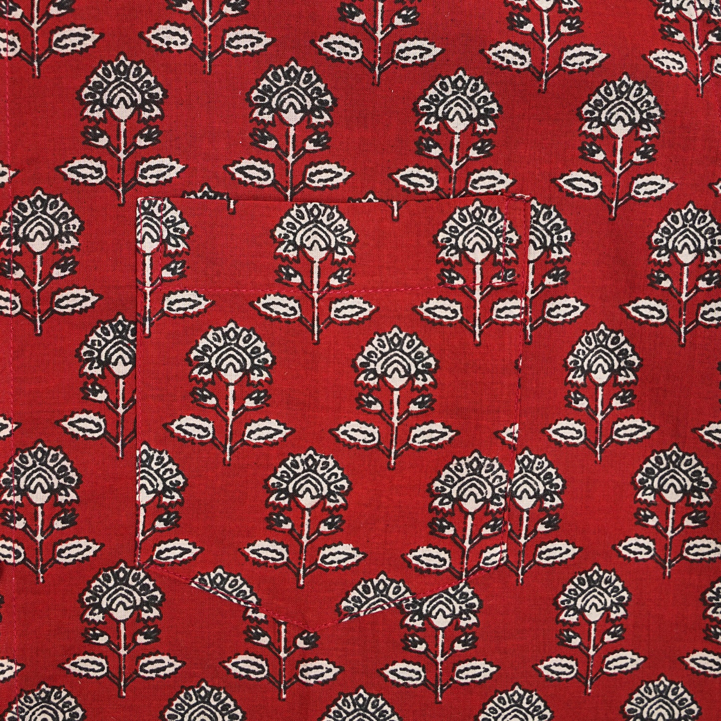 Raging Red & Blossom Half-Sleeves Shirt