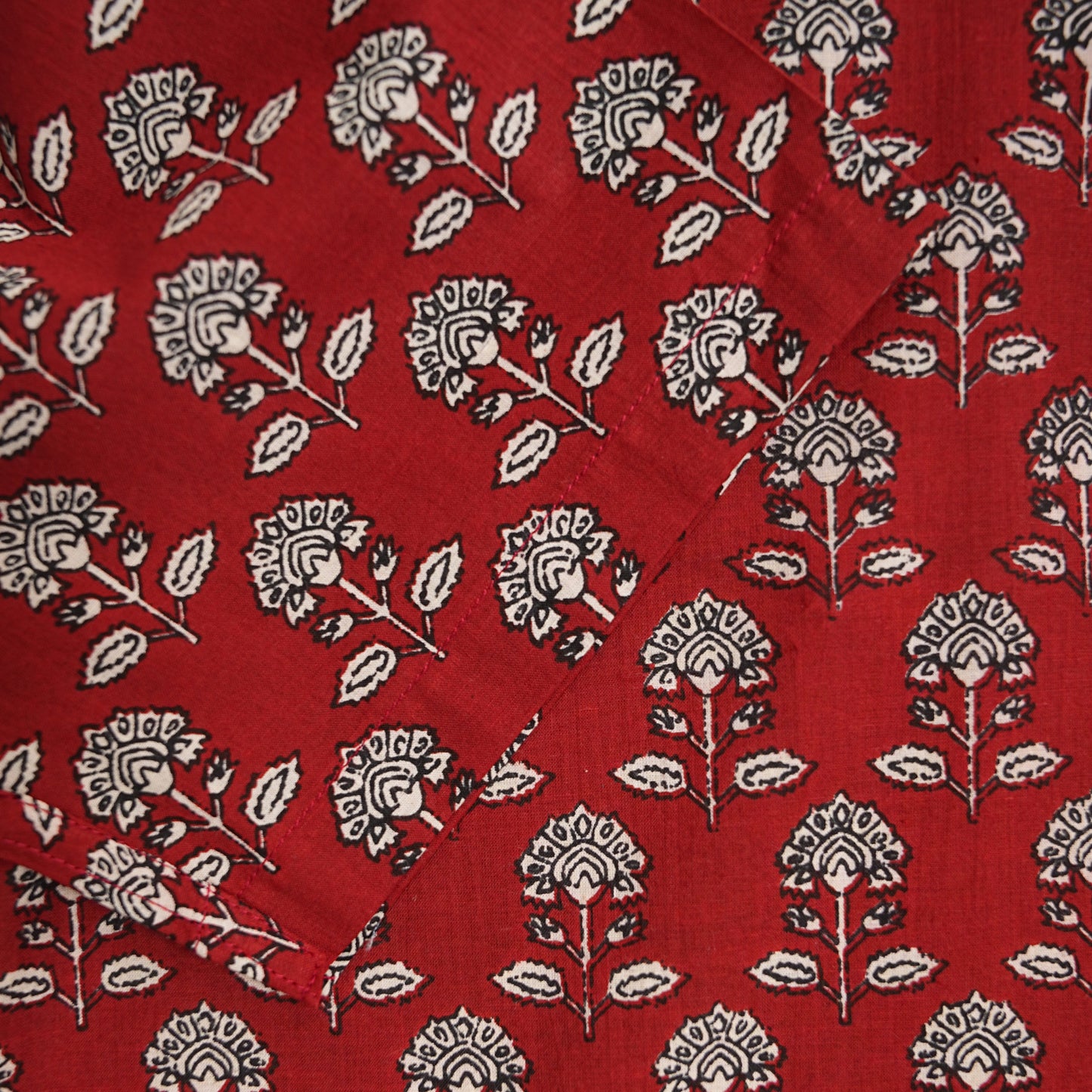 Raging Red & Blossom Half-Sleeves Shirt