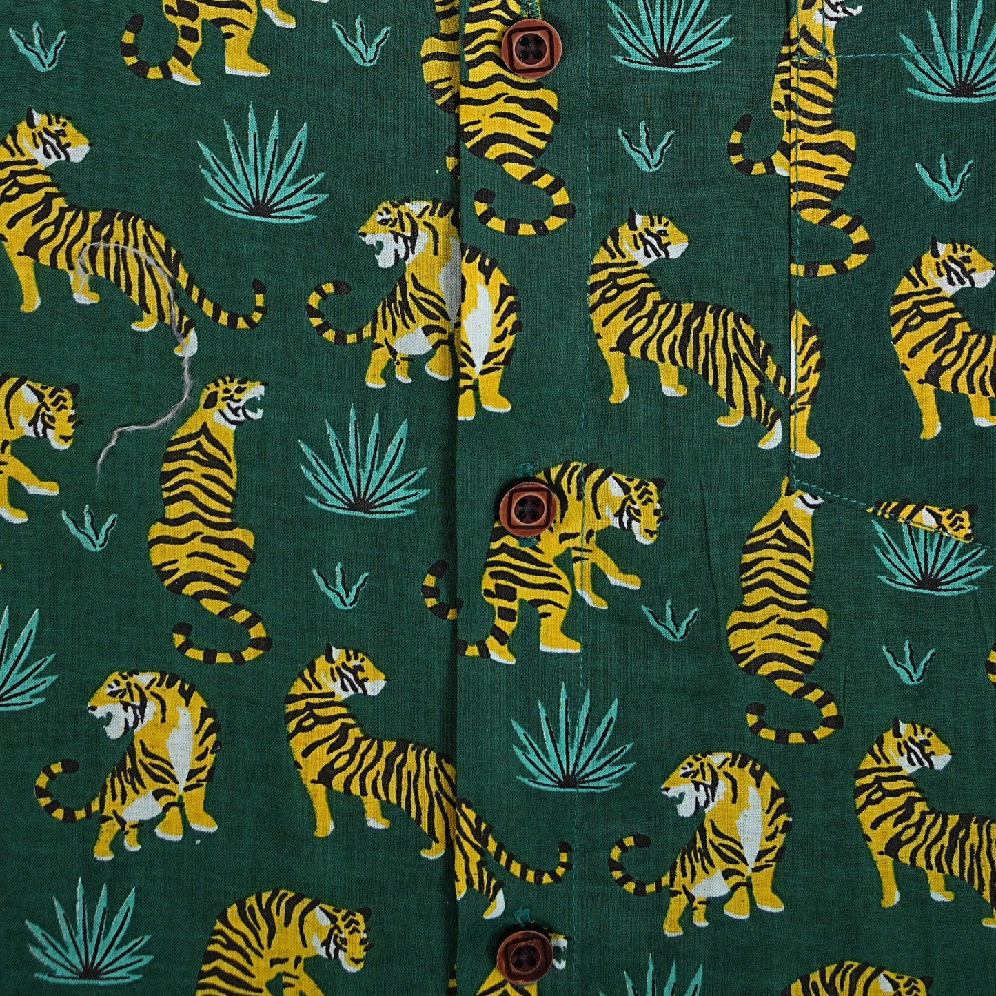 Green Safari with Yellow Stripes Half-Sleeves Shirts