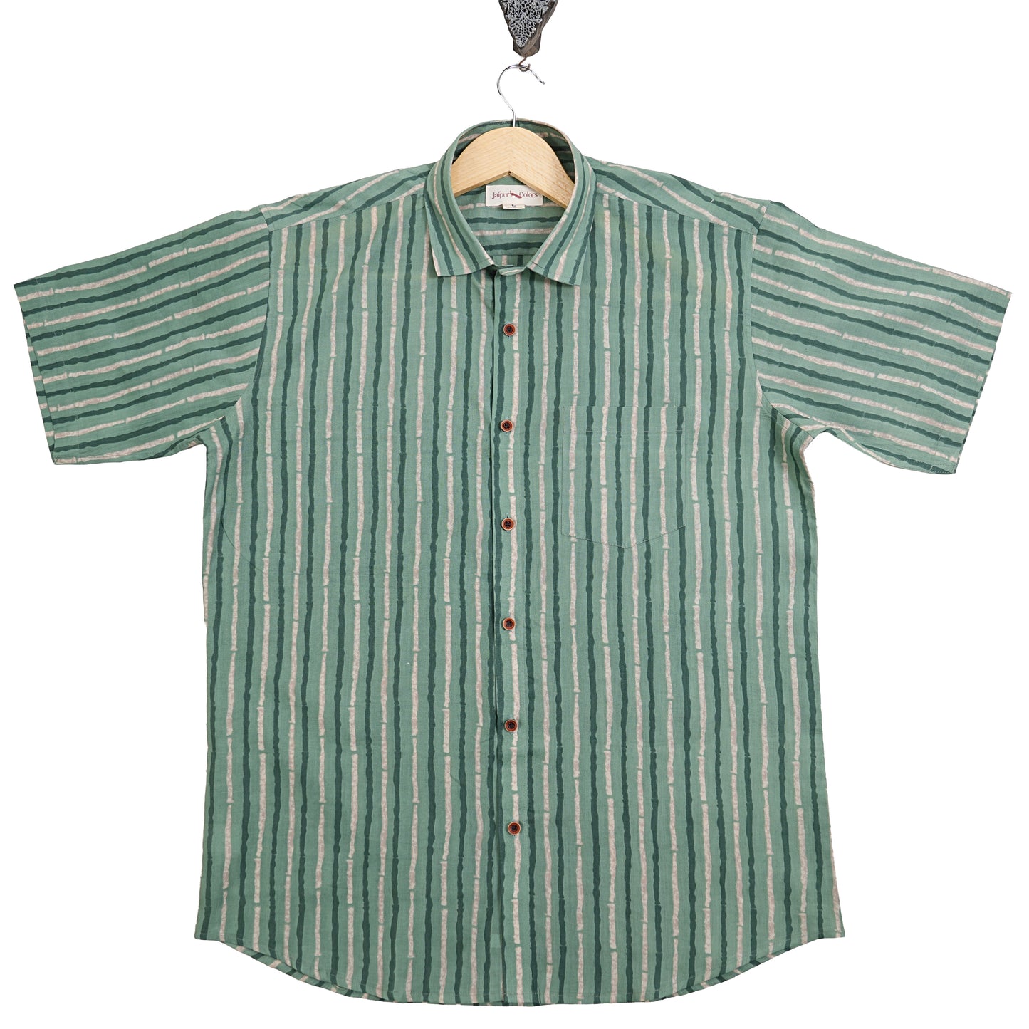 Jungle Vines on Classic Green Half-Sleeves Shirt