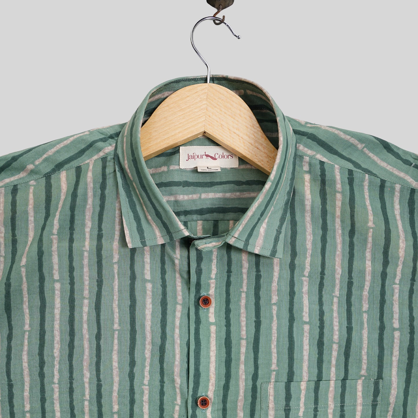 Jungle Vines on Classic Green Half-Sleeves Shirt