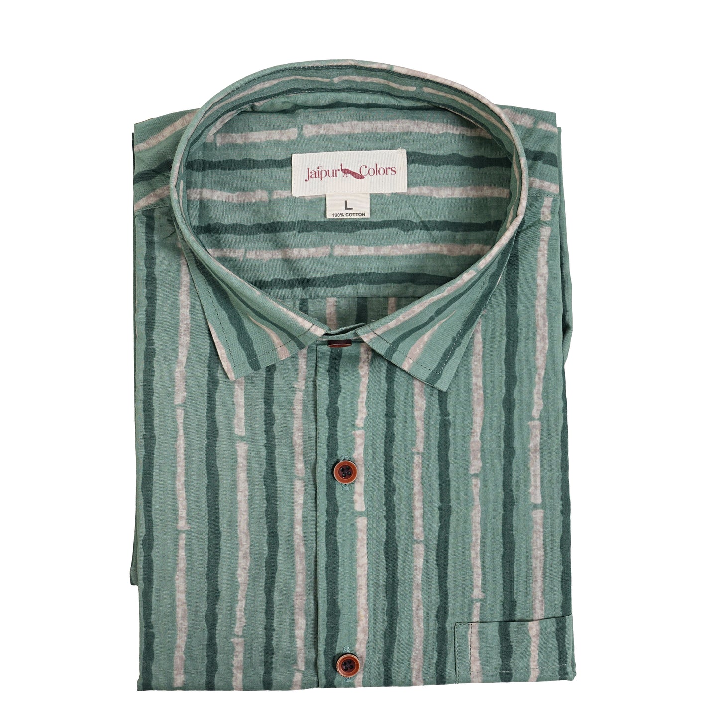 Jungle Vines on Classic Green Half-Sleeves Shirt
