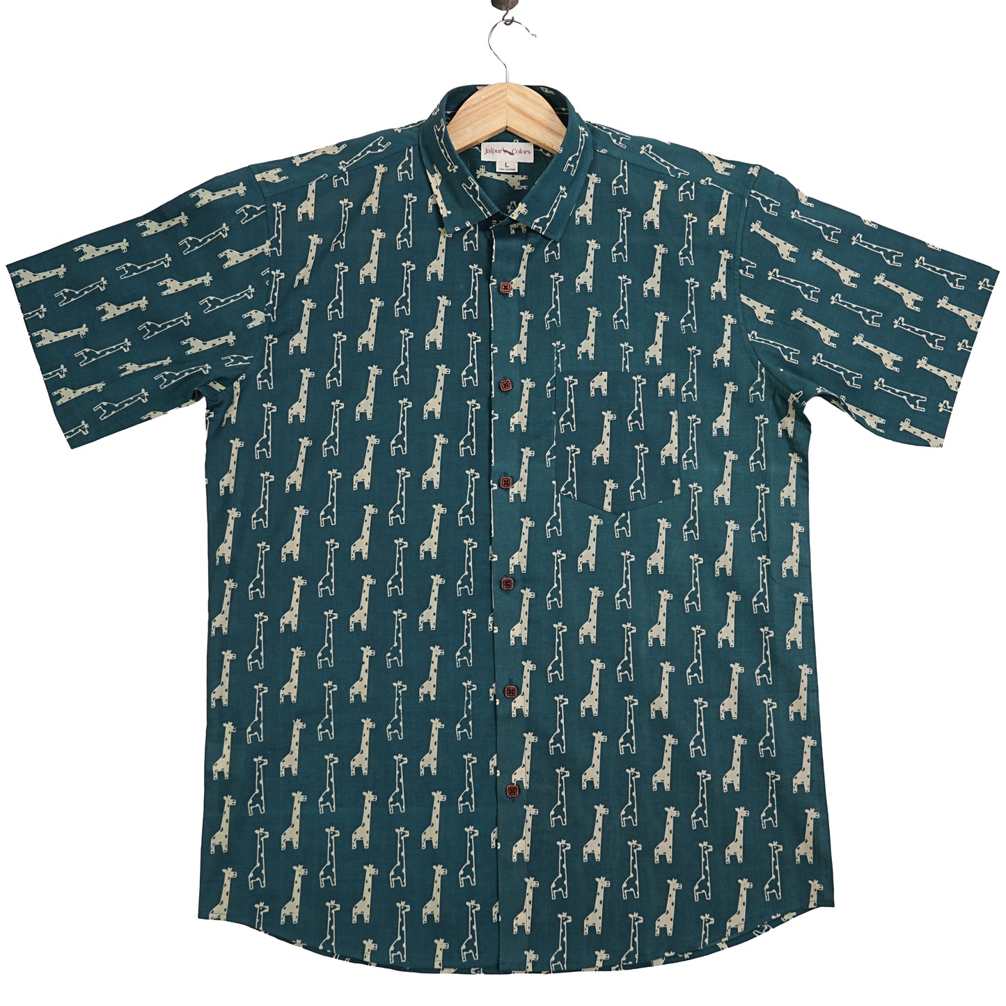 Teal Trails of Long Dreams Half-Sleeves Shirt