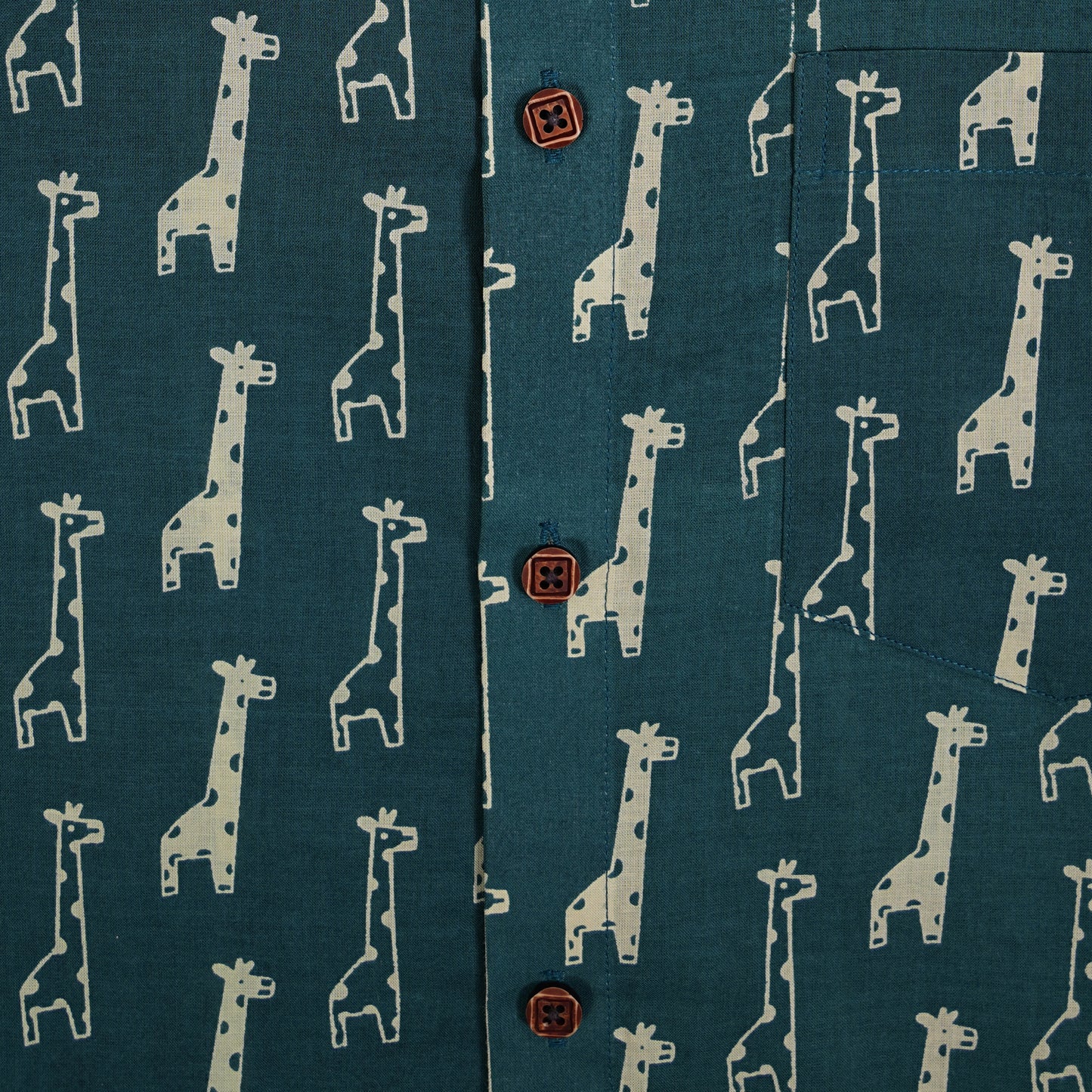Teal Trails of Long Dreams Half-Sleeves Shirt