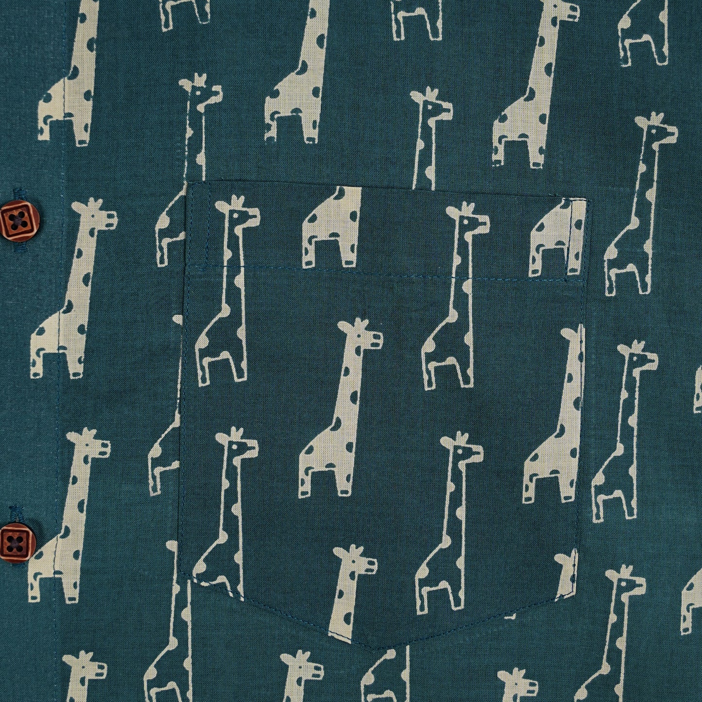 Teal Trails of Long Dreams Half-Sleeves Shirt