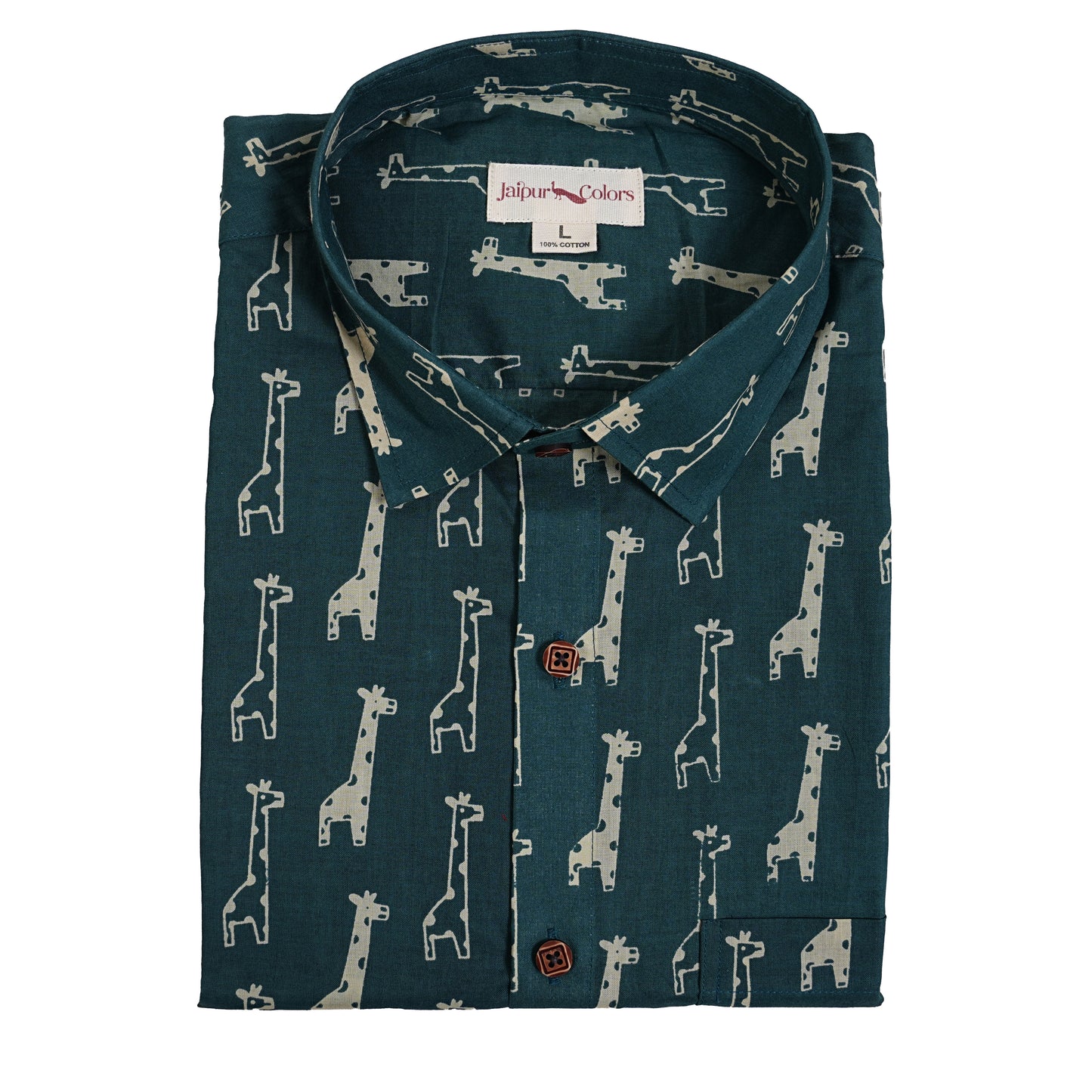 Teal Trails of Long Dreams Half-Sleeves Shirt
