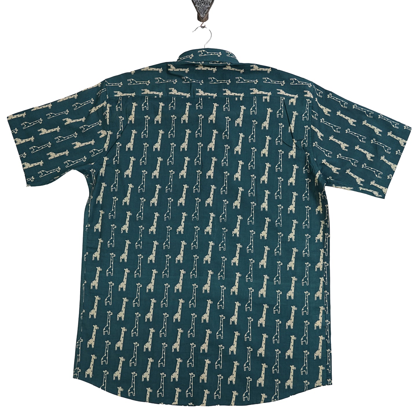 Teal Trails of Long Dreams Half-Sleeves Shirt