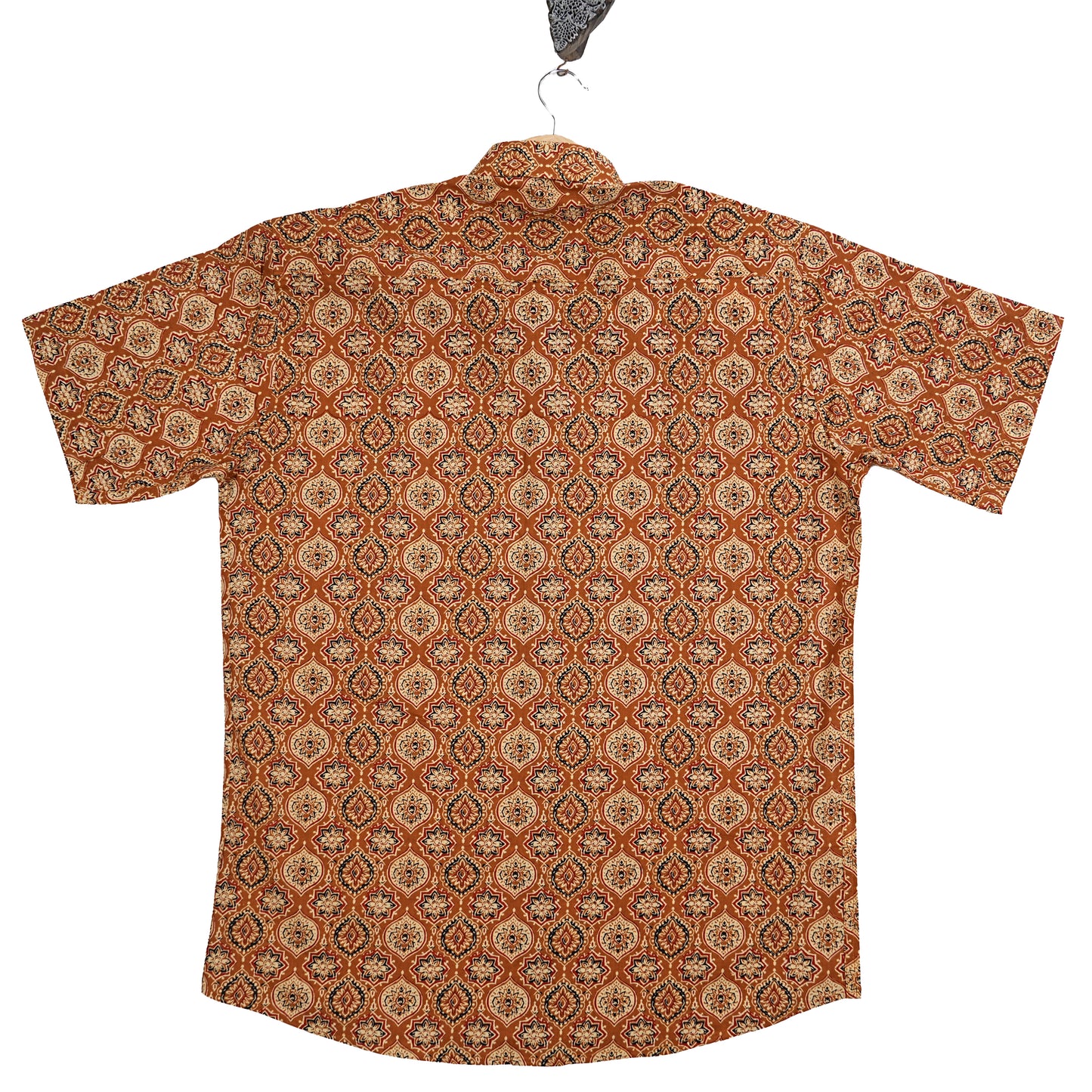 Earth Brown with Festival Flow Half-Sleeves Shirt