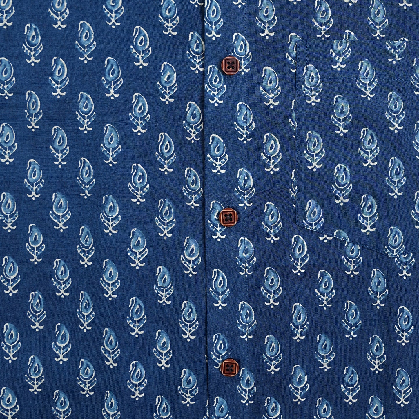 Ocean Leaf in Wind Print Half-Sleeves Shirt