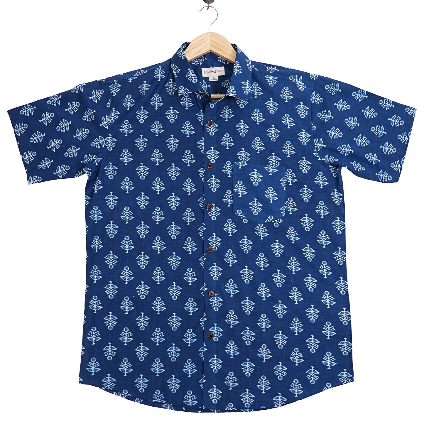 Midnight Garden with Light Petals Half-Sleeves Shirt