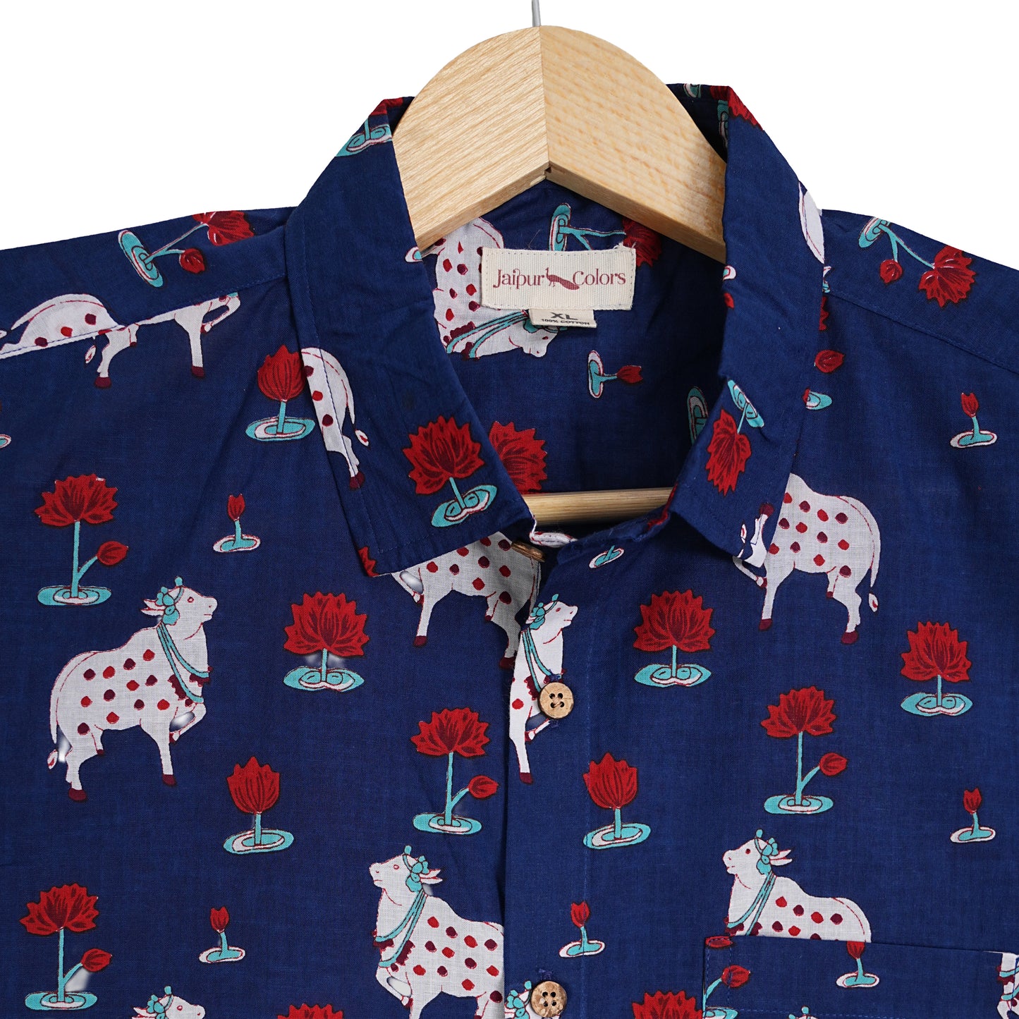 Lotus and Holy Cow Half-Sleeves Shirt