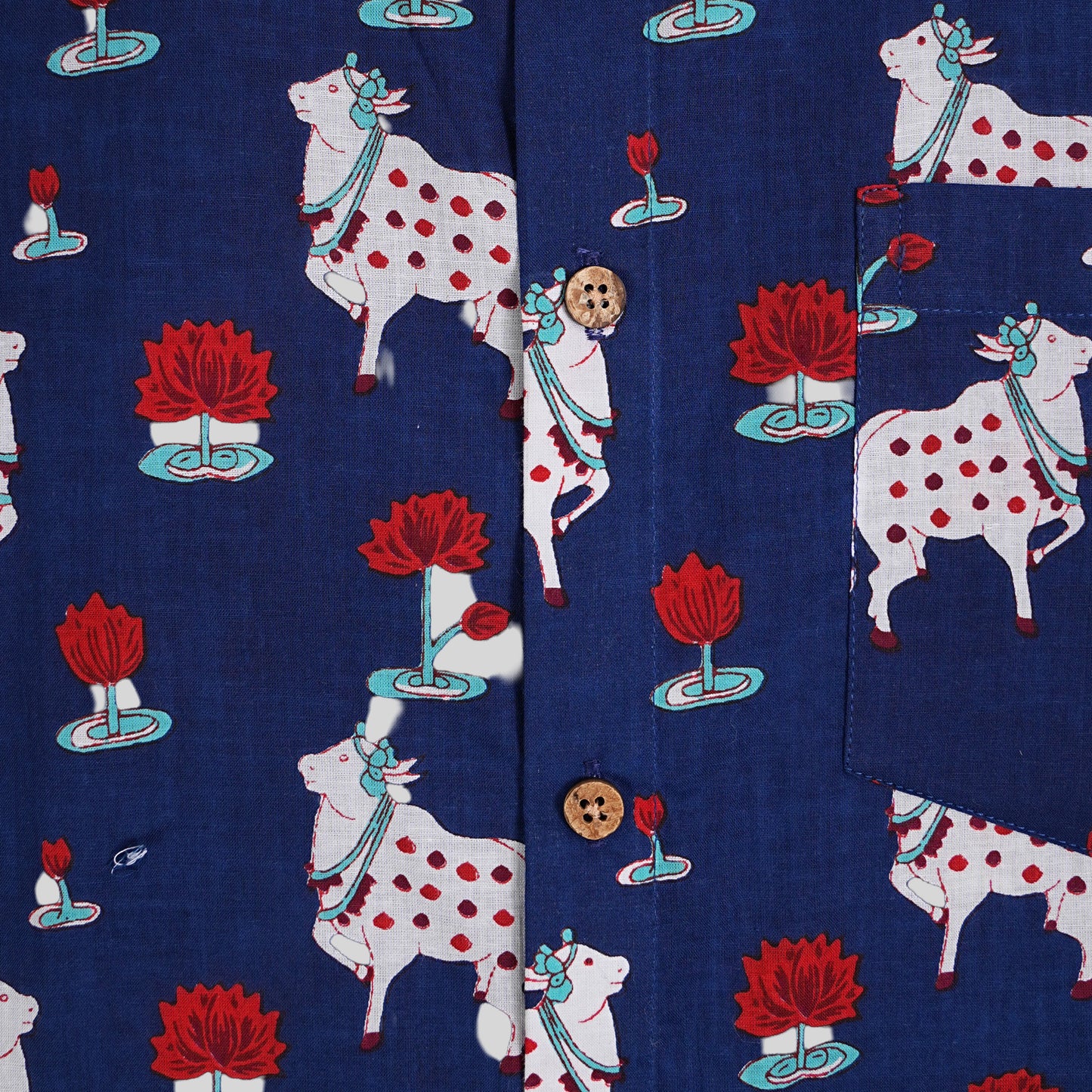 Lotus and Holy Cow Half-Sleeves Shirt