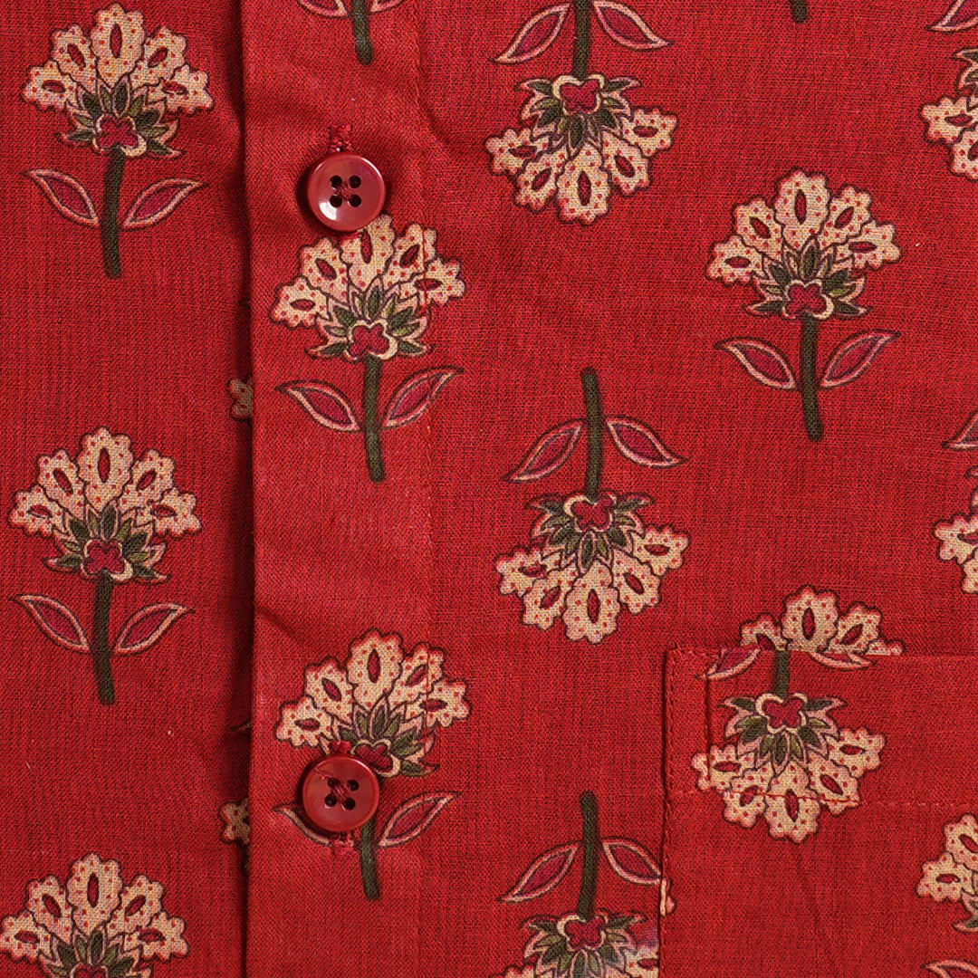 Red floral fusion by Jaipur Colors
