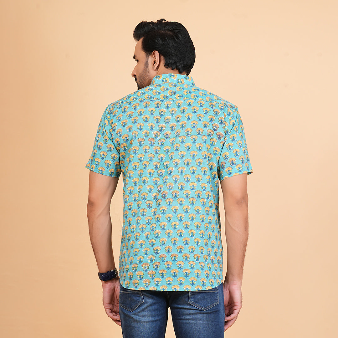 Floral Fusion Trendylook Mustard Floral Shirt