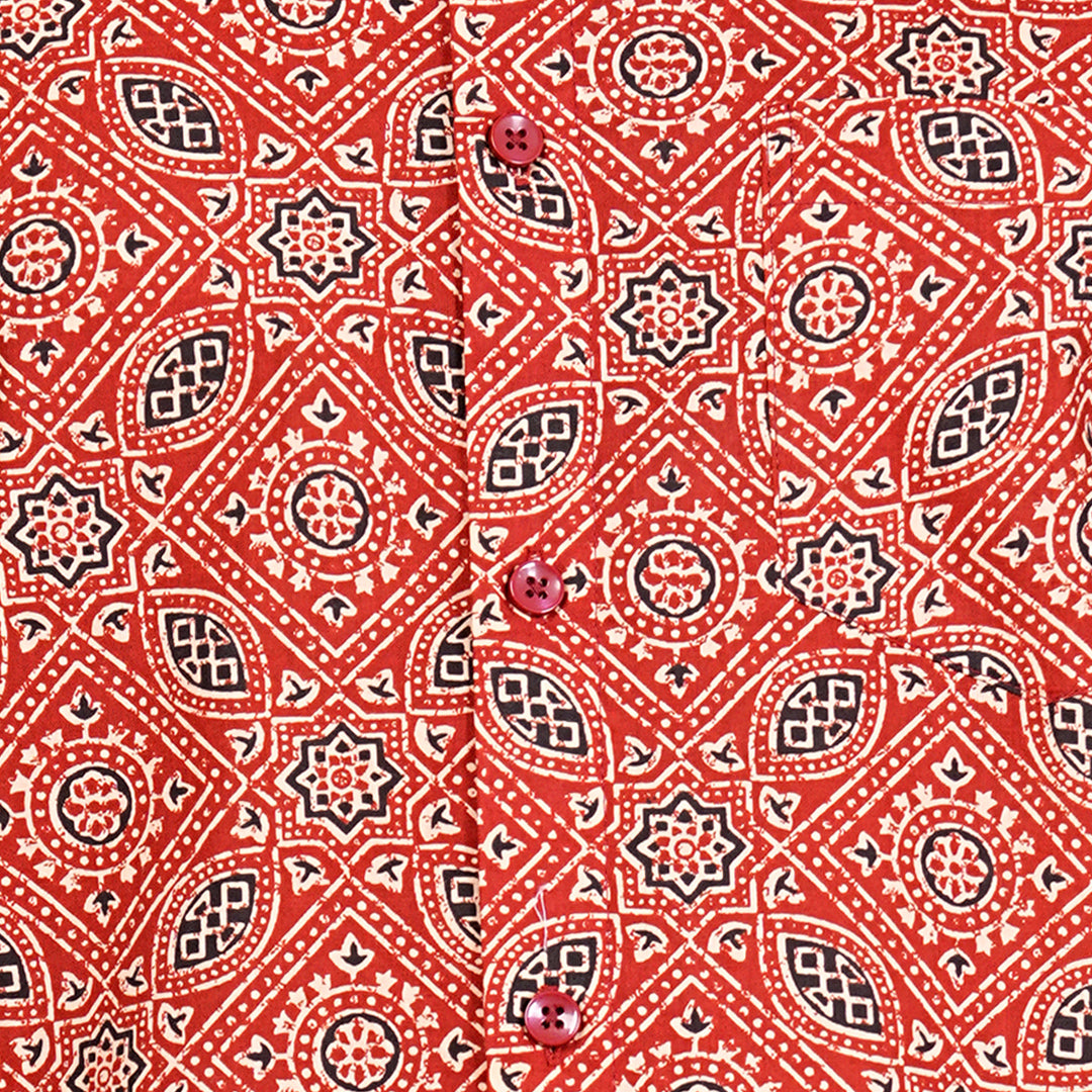Red Ajrakh pattern Shirt