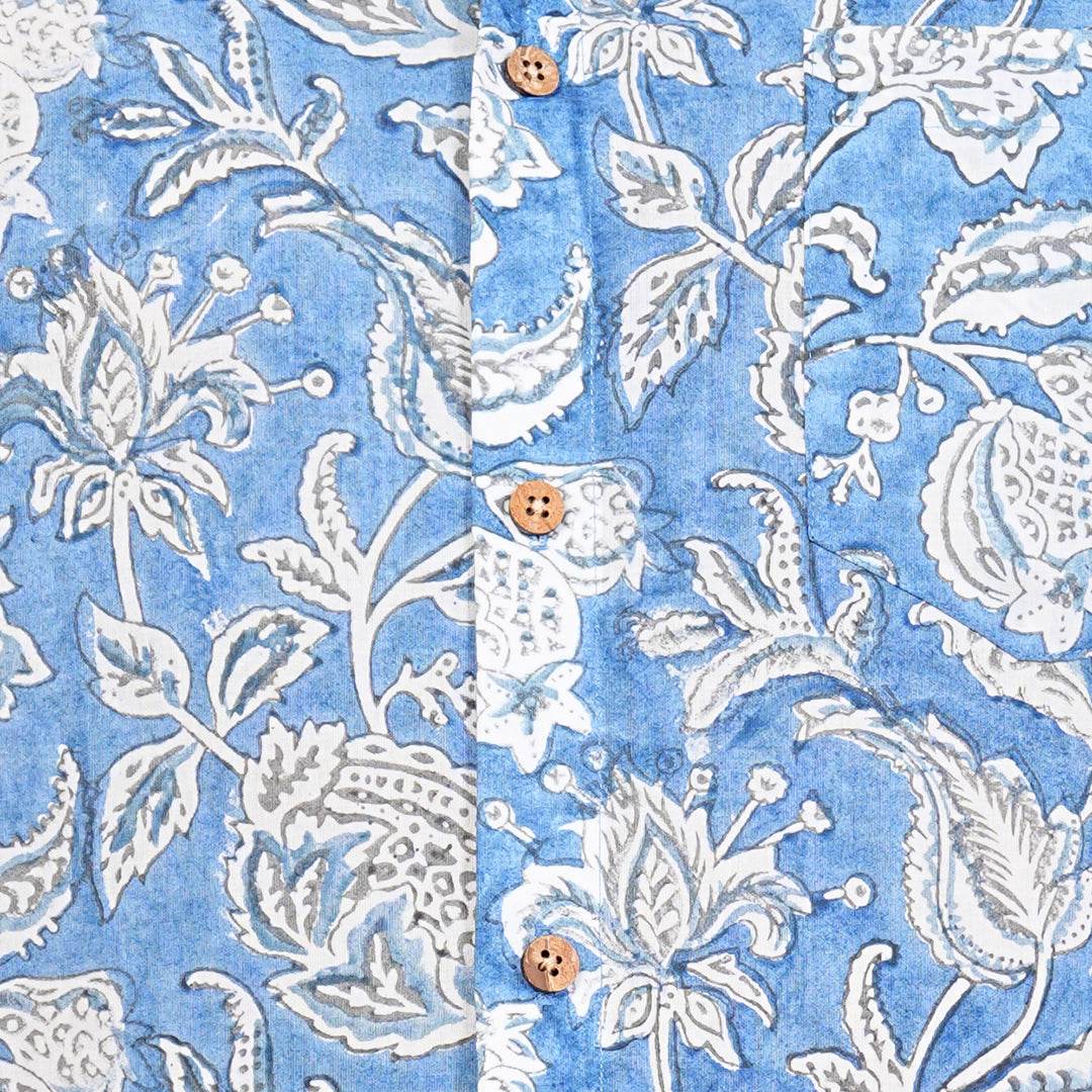Make a Statement - Blue Floral Pattern Shirt