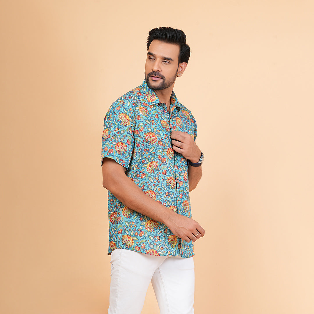 Vibrant Florals Intricate Design Multicolor Shirt