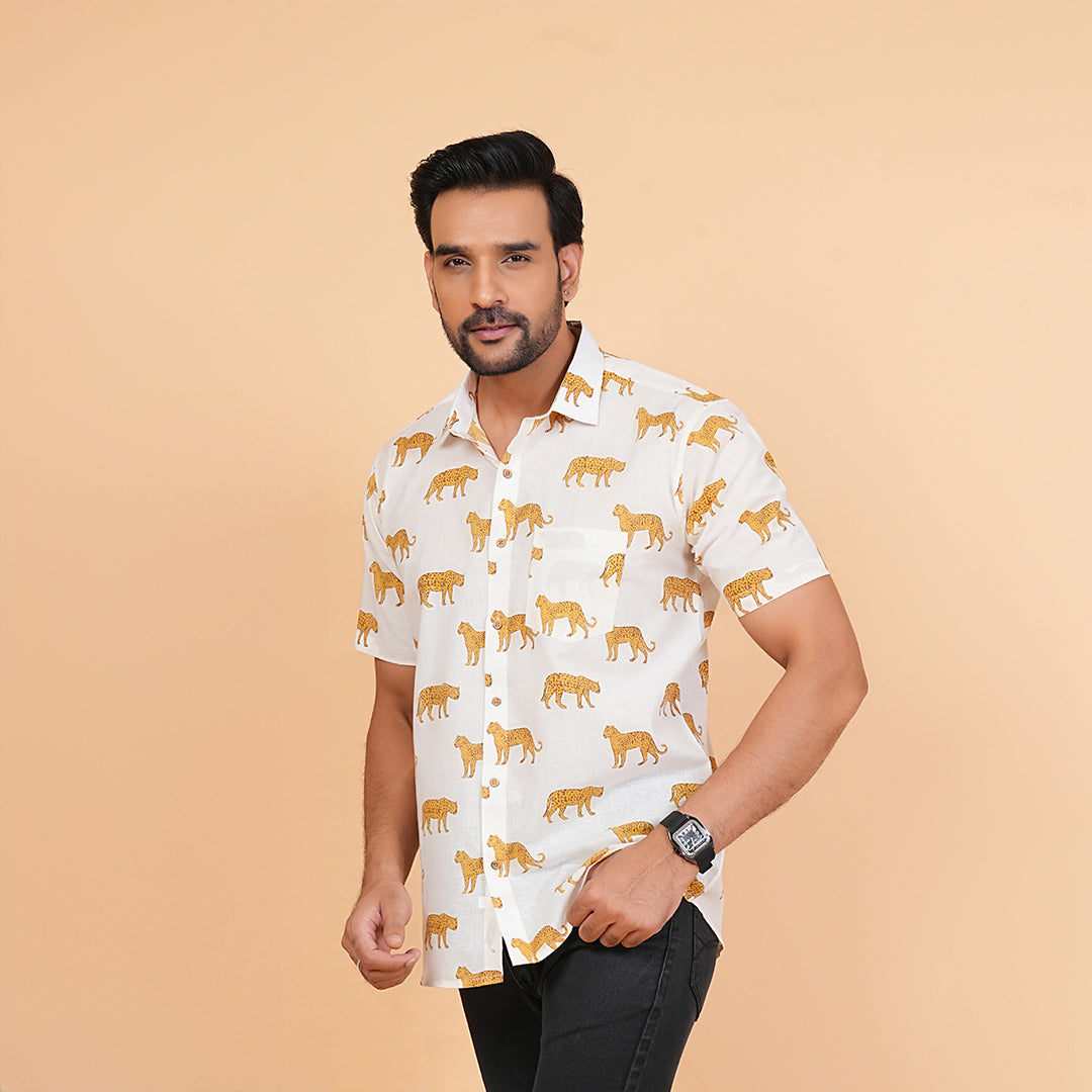 Spotted Elegance Leopard Design Shirt