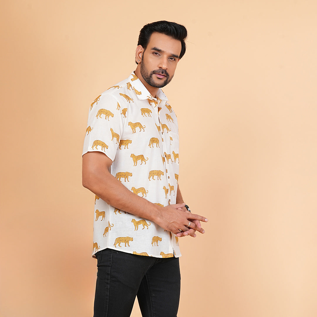 Spotted Elegance Leopard Design Shirt