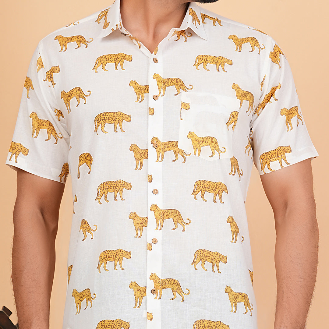 Spotted Elegance Leopard Design Shirt