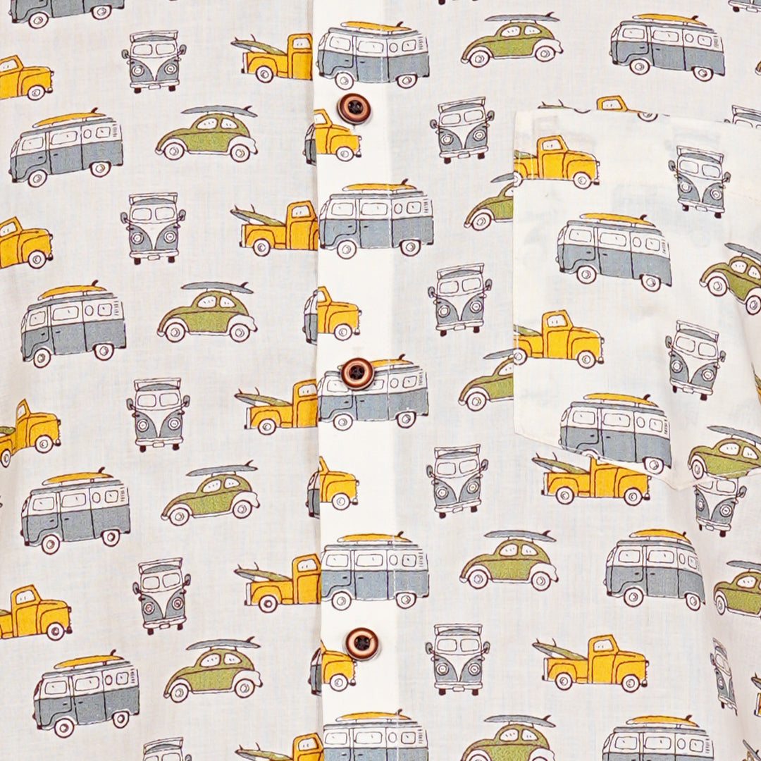 Soft Safari in Printed Cream Half-Sleeves Shirt