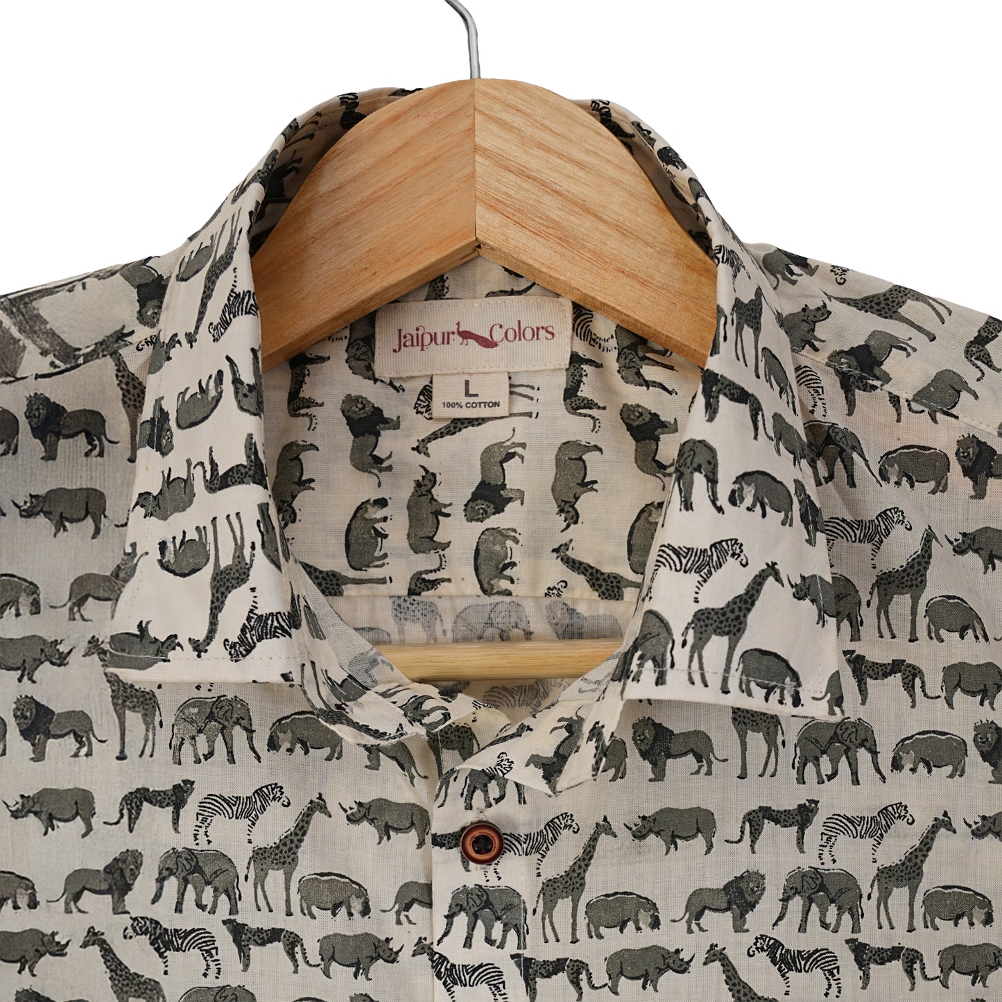 Olive Mist with Meadow Herd Half-Sleeves Shirt