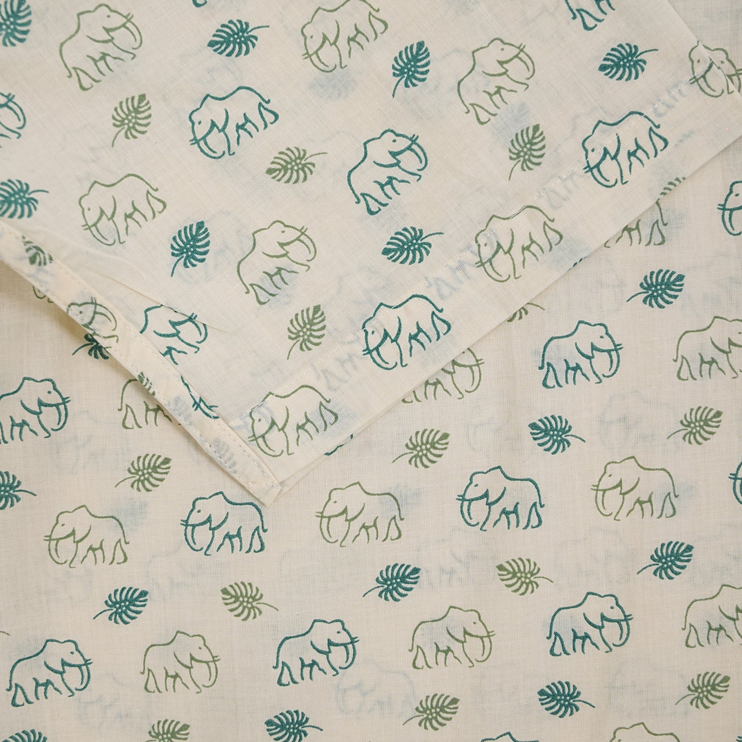 Green Jungle & Elephant Safari Half-Sleeves Shirt