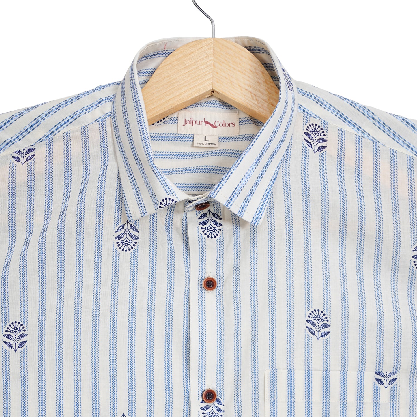 Cloud Blue with Tiny Tokens Half-Sleeves Shirt