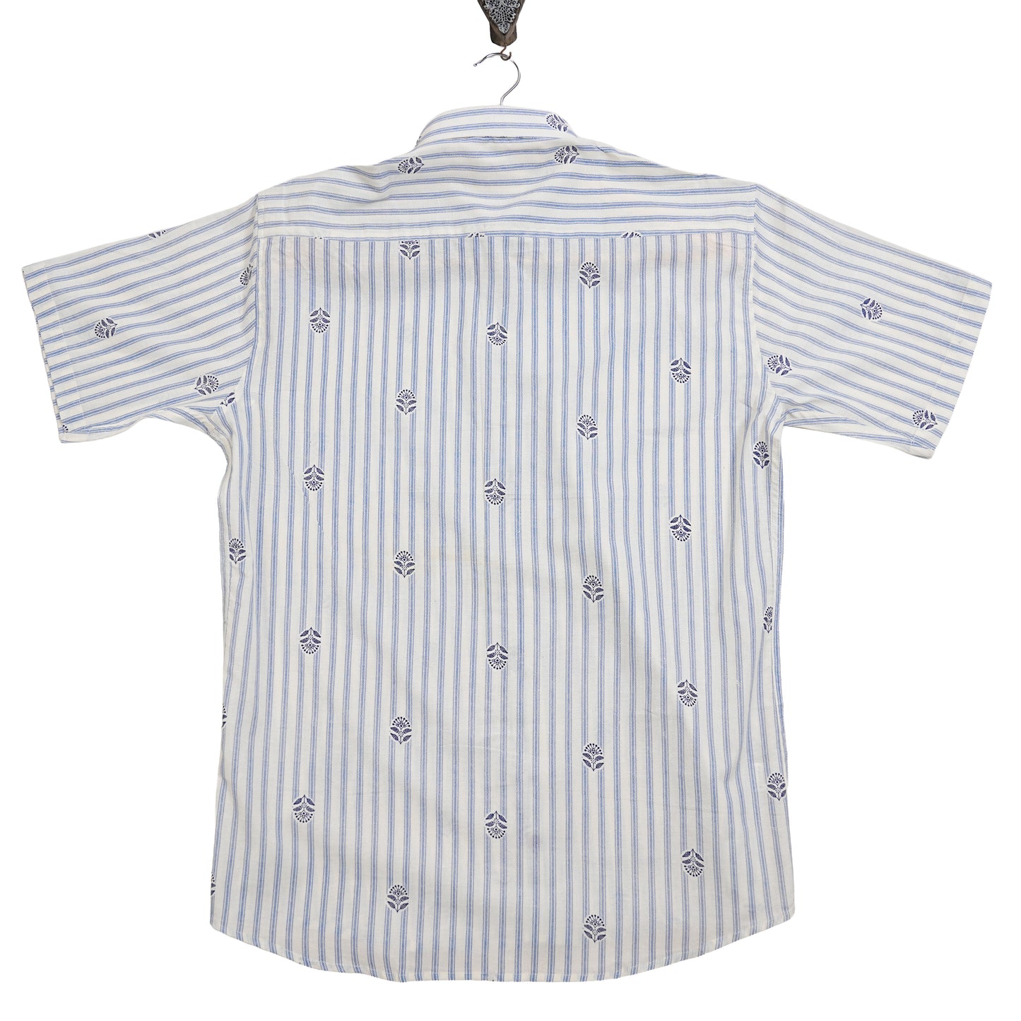 Cloud Blue with Tiny Tokens Half-Sleeves Shirt