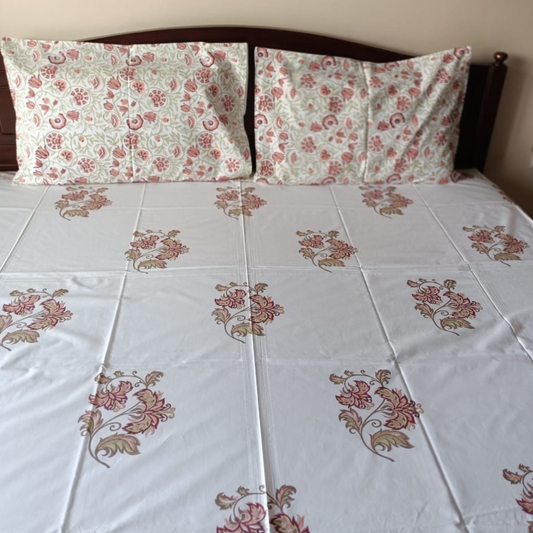 Blush Pink Percale Cotton Bedsheet – 300 TC