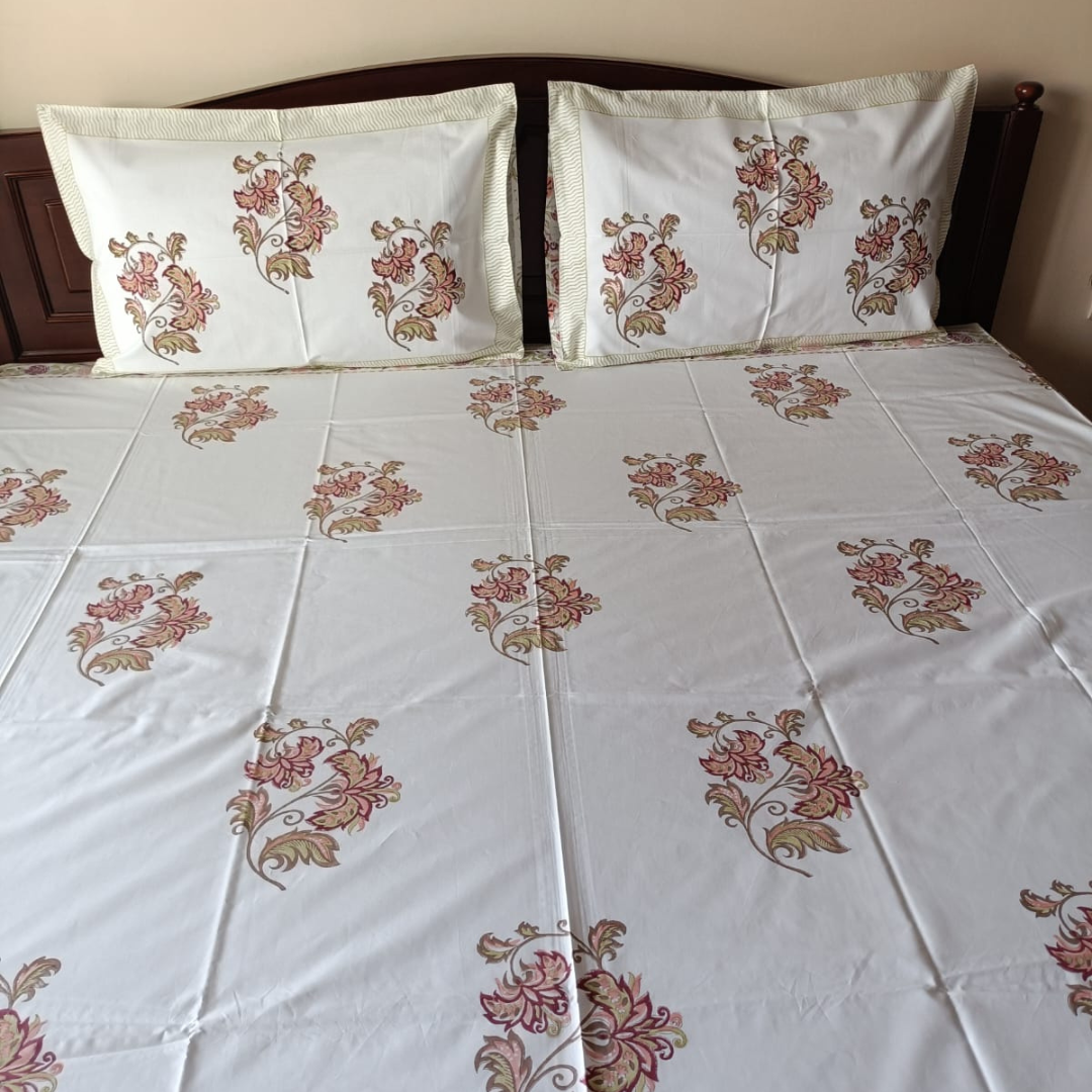 Blush Pink Percale Cotton Bedsheet – 300 TC