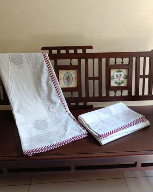 Whispering Blooms Handblock Print Dohar