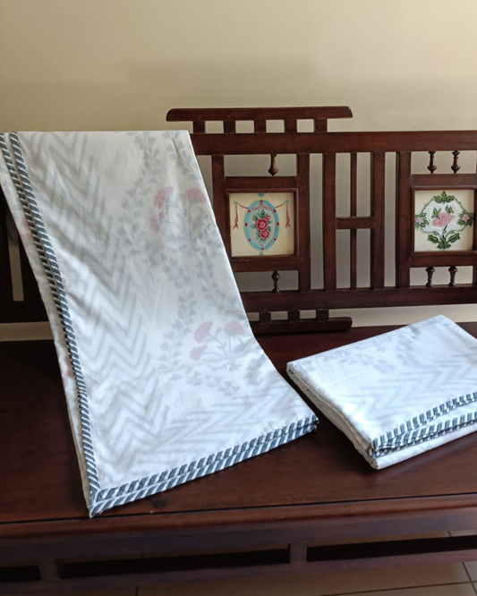 Serene Chevron Handblock Print Dohar