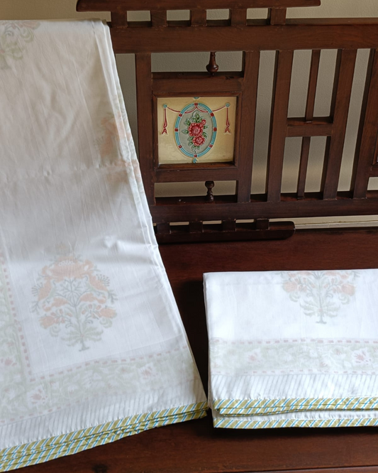 Golden Blossom Handblock Print Dohar