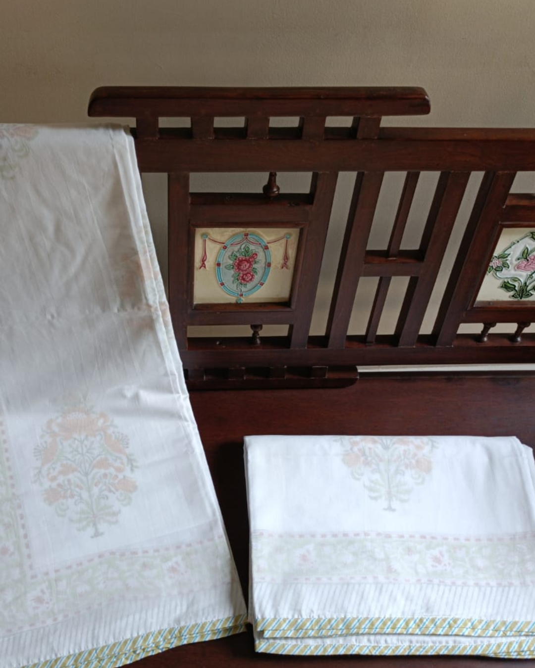 Golden Blossom Handblock Print Dohar