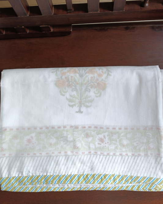 Golden Blossom Handblock Print Dohar