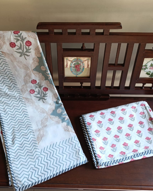 Traditional Rose Print Indian Reversible Dohar