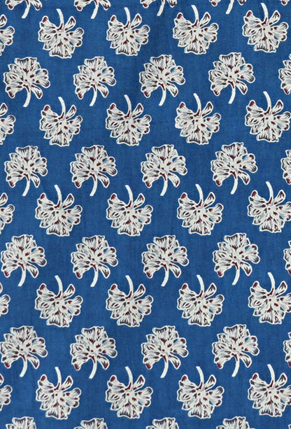 Printed Perfection - Blue Shirt with Floral Pattern