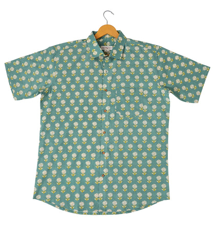 Nature's Beauty - Green Floral Shirt