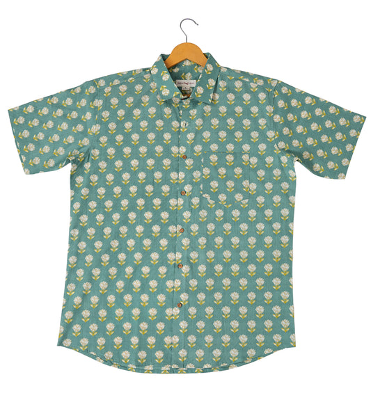 Nature's Beauty - Green Floral Shirt